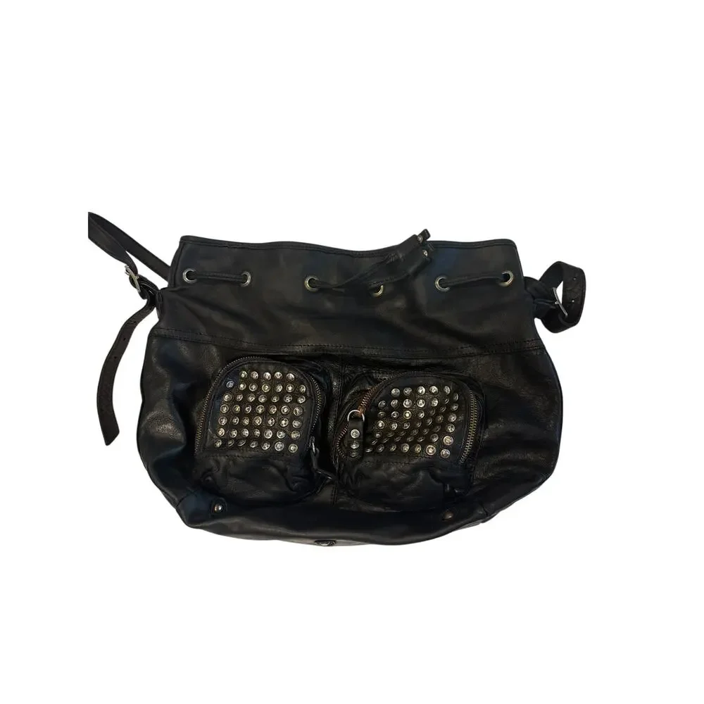 FRYE BROOKE LEATHER STUDDED HANDBAG $378